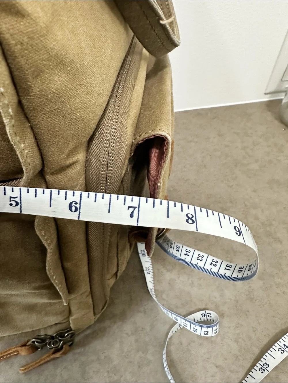 Waxed Canvas Camera Case Waterproof Travel Backpack Laptop Leather Trim Khaki